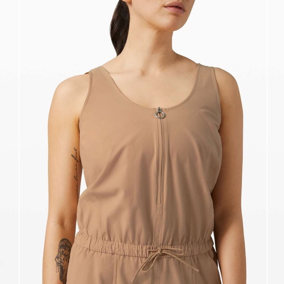 Lululemon Beige Shift in Time Cross Back Jumpsuit Sz 6 - Picture 2 of 16